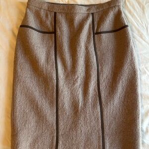 BCBGMaxAzria Brown Pencil Skirt with Dark Brown Accents